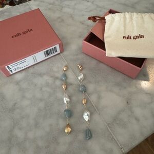 Cult Gaia Verona Earrings in color CLN. BLUE AND GOLD